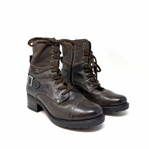 Taos Crave Brown Combat Boots Women's EUR 39 8.5 Y2K Grunge Lace up